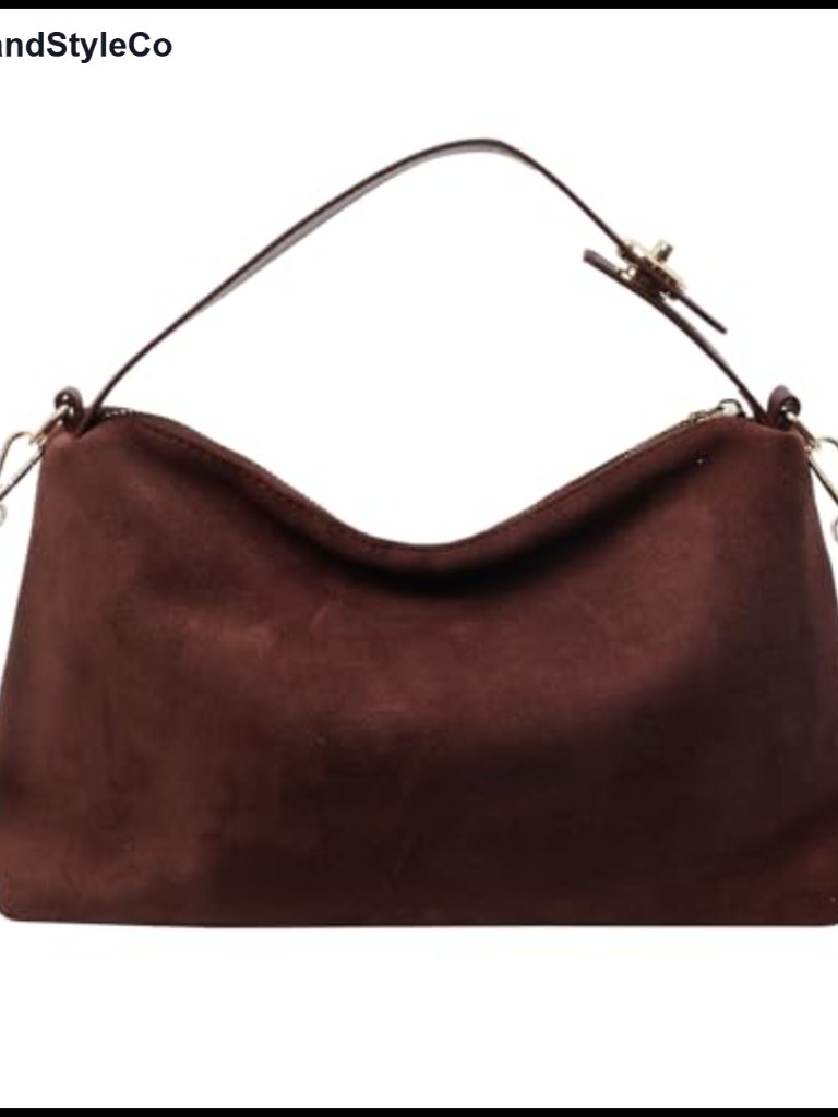 Faux Suede Crossbody Bag Top-Handle Tote Purse Retro
